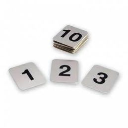 Table Numbers Flat Adhesive 1-10 Stainless Steel