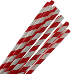 Paper Straws Red & White Stripe Pack 40