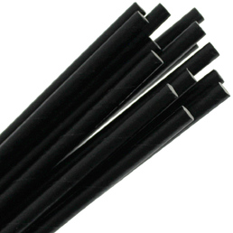 Paper Straws Plain Black 
