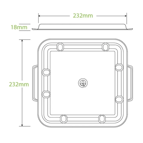 3-Compartment Large Natural Plant Fibre Takeaway Lid