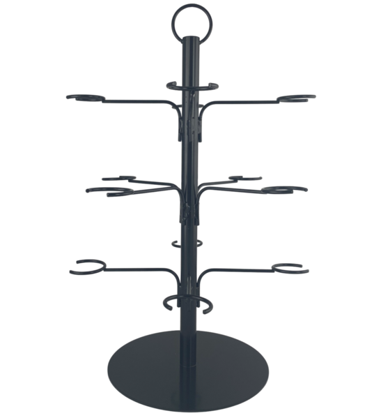 Cocktail Tree Drink Stand Stainless Steel 12 Arm BlackBarware Australia