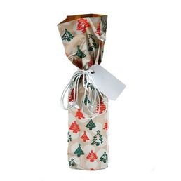 Wine Bag Cello Christmas Red/Green Pack of 10