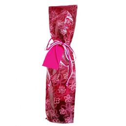 Wine Bag Cello Flower Pink/Maroon Pack of 10