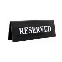 Table Sign White on Black Reserved 150 x 50mm