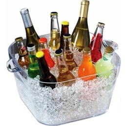 Square Party Tub Ice Bucket - Clear 16.6Ltr