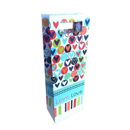 Wine Bottle Gift Bag Rec Handle 1Bottle Love Heart