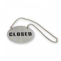 Sign S/S Open/Closed with Chain 130mm