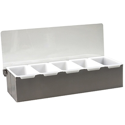 Bar Caddy Condiment Dispenser Tray 5 Section S/S