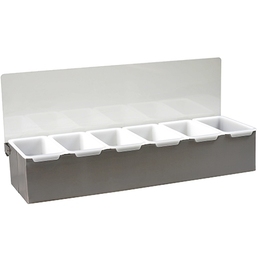 Bar Caddy Condiment Dispenser Tray 6 Section S/S