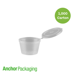 75ml Hinged Portion Cup with Lid - Sauce Container