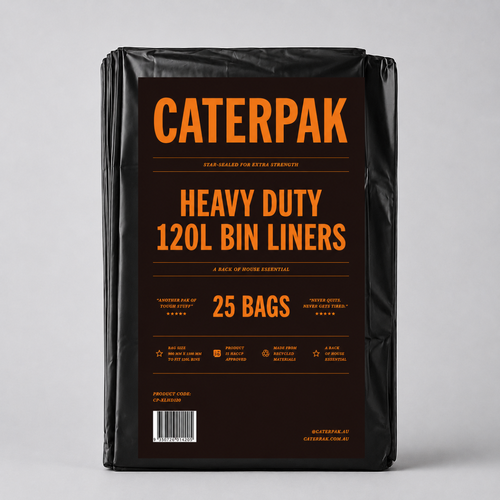 Caterpak 120L Heavy Duty Garbage Bags - 100/Carton