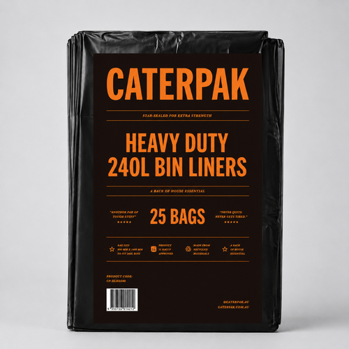 Caterpak 240L Heavy Duty Garbage Bags - 100/Carton