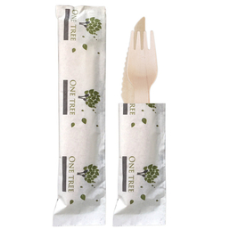 Wooden cutlery Set- Knife, Fork, Napkin 400/Carton 