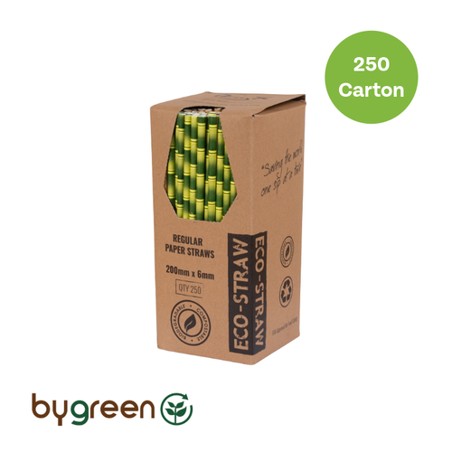 Paper Regular Straw - Bamboo Design