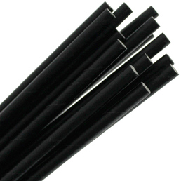 Regular Paper Straws Black Pack 250