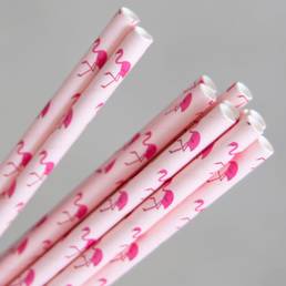 Paper Straws Pink Flamingo Pack 250