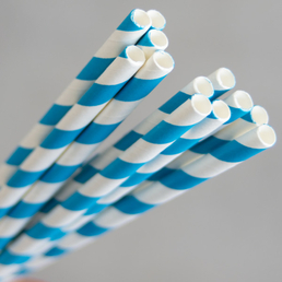 Paper Regular Straw - Blue Stripe 2500/Carton