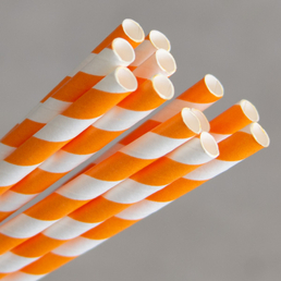 Paper Regular Straw - Orange Stripe 2500/CTN