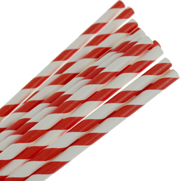Paper Straws Red White Candy Stripe Pack 250