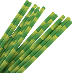 Paper Straws Bamboo Stripe Pack 40