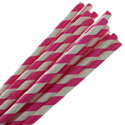 Paper Straws Lolly Pink Stripe Pack 40