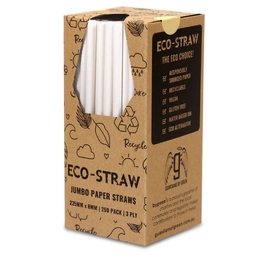 Jumbo Paper Straw 4 Ply White - Carton 2400 