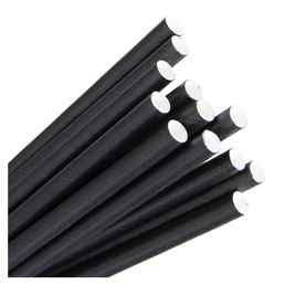 Jumbo Paper Straw 4 Ply Plain Black (235x8mm) - Carton of 2400 