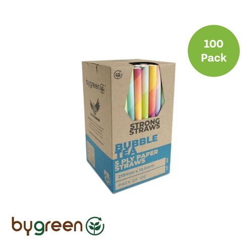 5PLY Paper Straw Bubble Tea- Mixed Colours