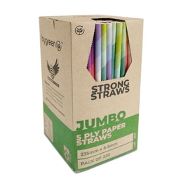 5PLY Paper Straw Jumbo - Mixed Colours- 220/Pk