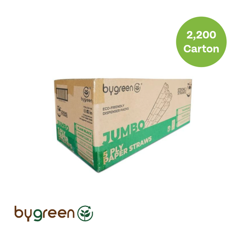 5PLY Paper Straw Jumbo- Black (8.5x235mm)