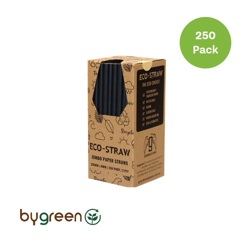 Paper Jumbo Straw - Black (235mm)