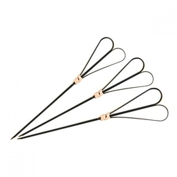 Cocktail Pick Bamboo Skewer Heart Black 12cm 100pk
