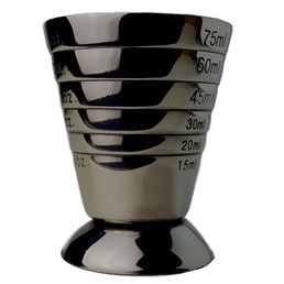 Multi Level Jigger Cup Measure Black Chrome