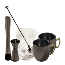 Moscow Mule 6 Piece Black Chrome Essential Kit