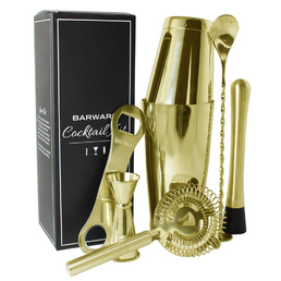 Cocktail Kit 7 Piece Set Gold in Gift Box