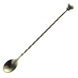 Bar Spoon Twist with Stud Muddler Antique Gold