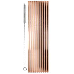 Drinking Straw Metal S/S Copper Pk 10