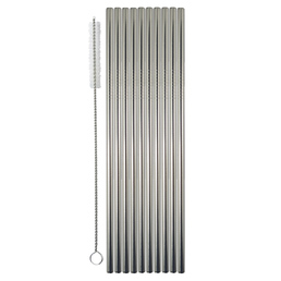 Drinking Straw Metal Stainless Steel Pk 10