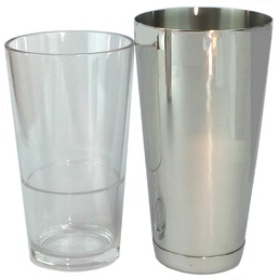 Cocktail Shaker Set Boston Tin & Plastic Glass