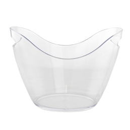 Ice Bucket Acrylic Drink Tub Curved - Clear 4Ltr