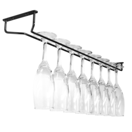 Glass Hanger Single Row Black - 600mm