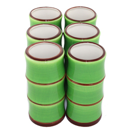 Ceramic Tiki Mug Bamboo Green Pack of 6