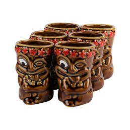 Ceramic Cheeky Tiki Shot Pack of 6