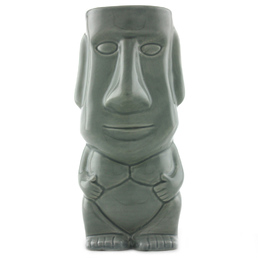 Ceramic Tiki Mug Easter Island Grey