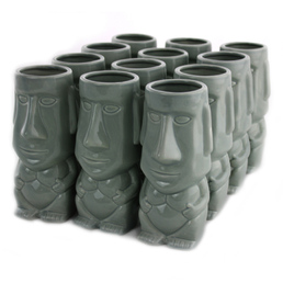 Tiki Mug Easter Island Grey Pack of 12