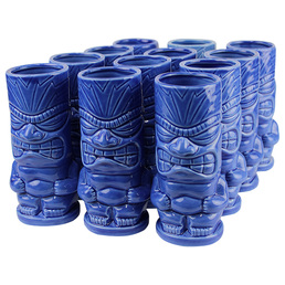 Ceramic Tiki Mug Blue Fury Pack of 12