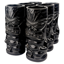 Ceramic Tiki Mug Black Fury 450ml Pack of 6