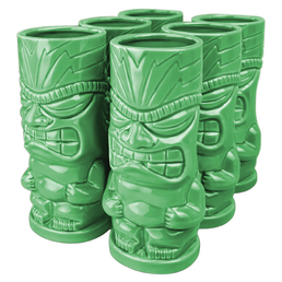 Ceramic Tiki Mug Lime Green Fury 450ml Pack of 6