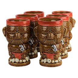 Ceramic Tiki Mug Hunter Brown 350ml Pack of 6