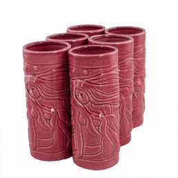 Ceramic Tiki Mug Mermaid Pink 550ml Pack of 6
